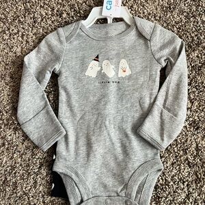 Carters Ghost Halloween Outfit - Little Boo - Gray - Black - White